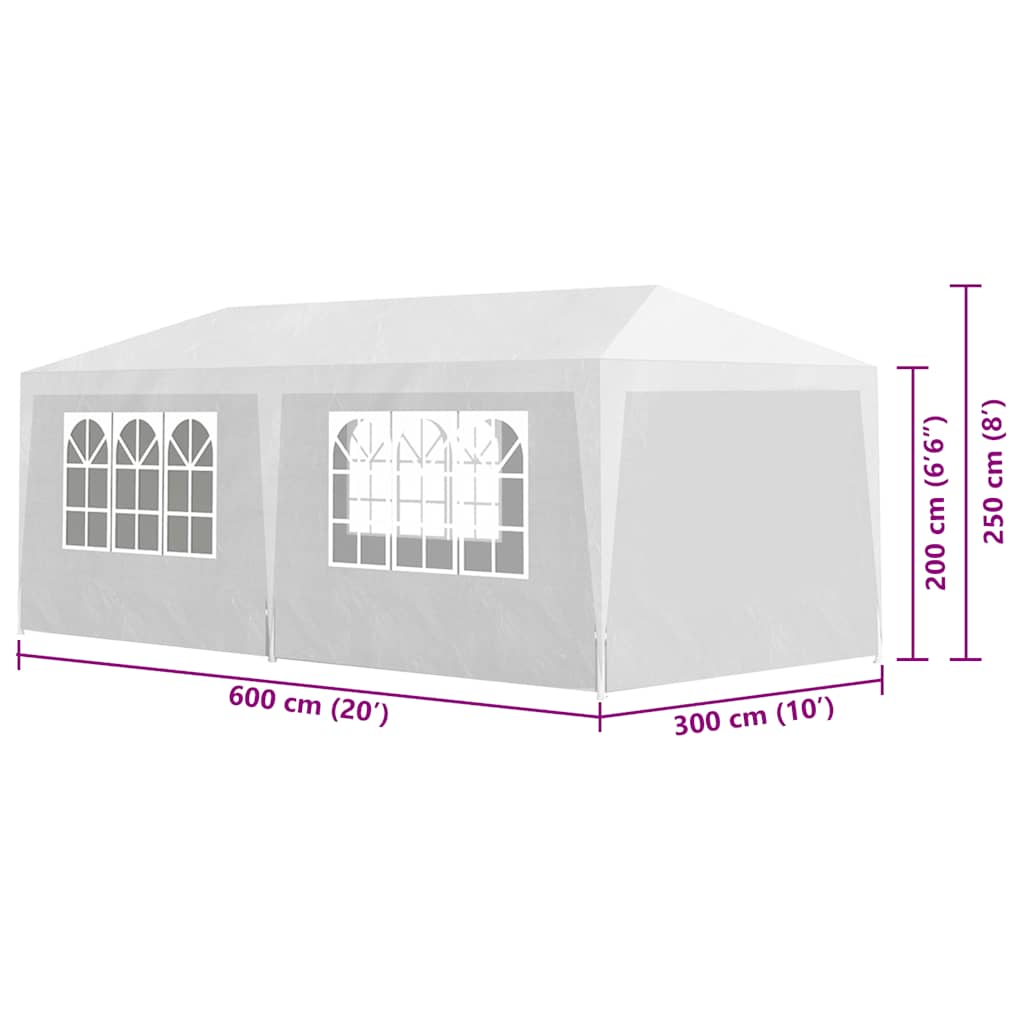 Partyzelt 3x6 m Weiß