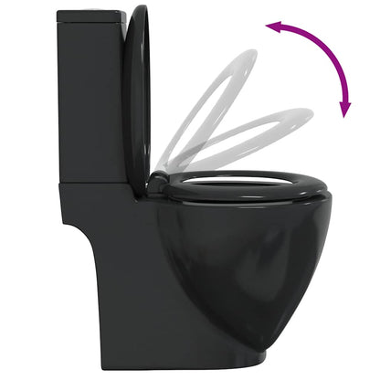 Keramik-Toilette Abgang Horizontal Schwarz