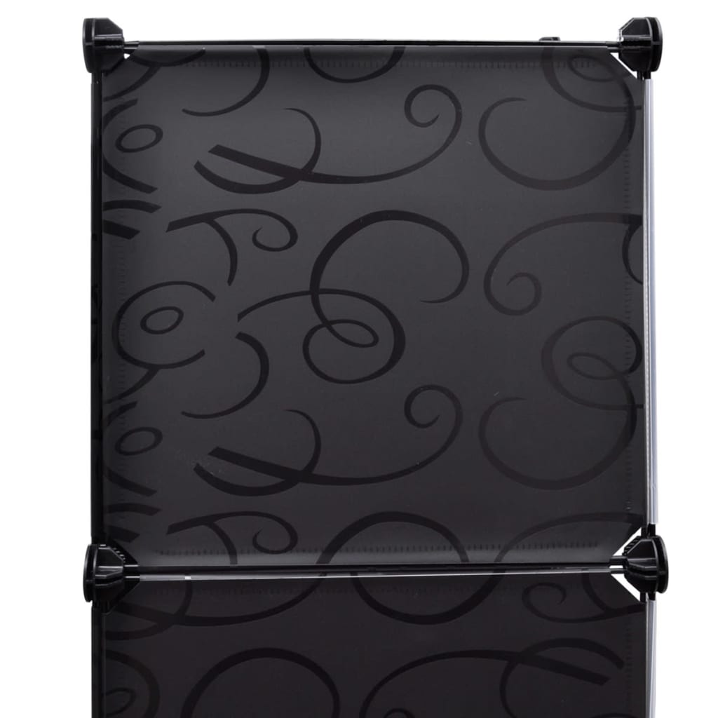 Modularer Schrank mit 9 Fächern 109x36,5x143cm Schwarz und Weiß