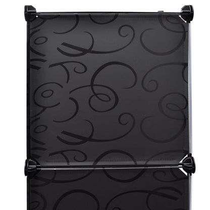 Modularer Schrank mit 9 Fächern 109x36,5x143cm Schwarz und Weiß