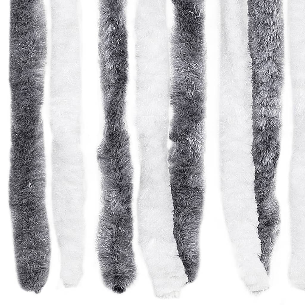 Insektenschutz-Vorhang Grau und Weiß 90x220 cm Chenille - Pazzar.ch