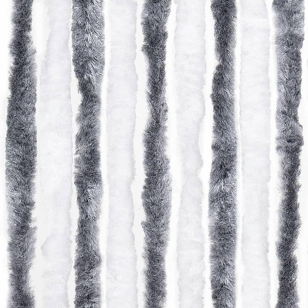Insektenschutz-Vorhang Grau und Weiß 90x220 cm Chenille - Pazzar.ch