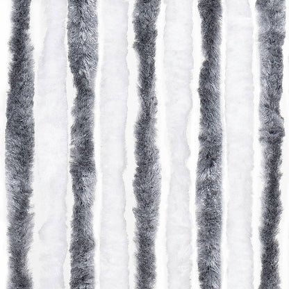 Insektenschutz-Vorhang Grau und Weiß 90x220 cm Chenille - Pazzar.ch