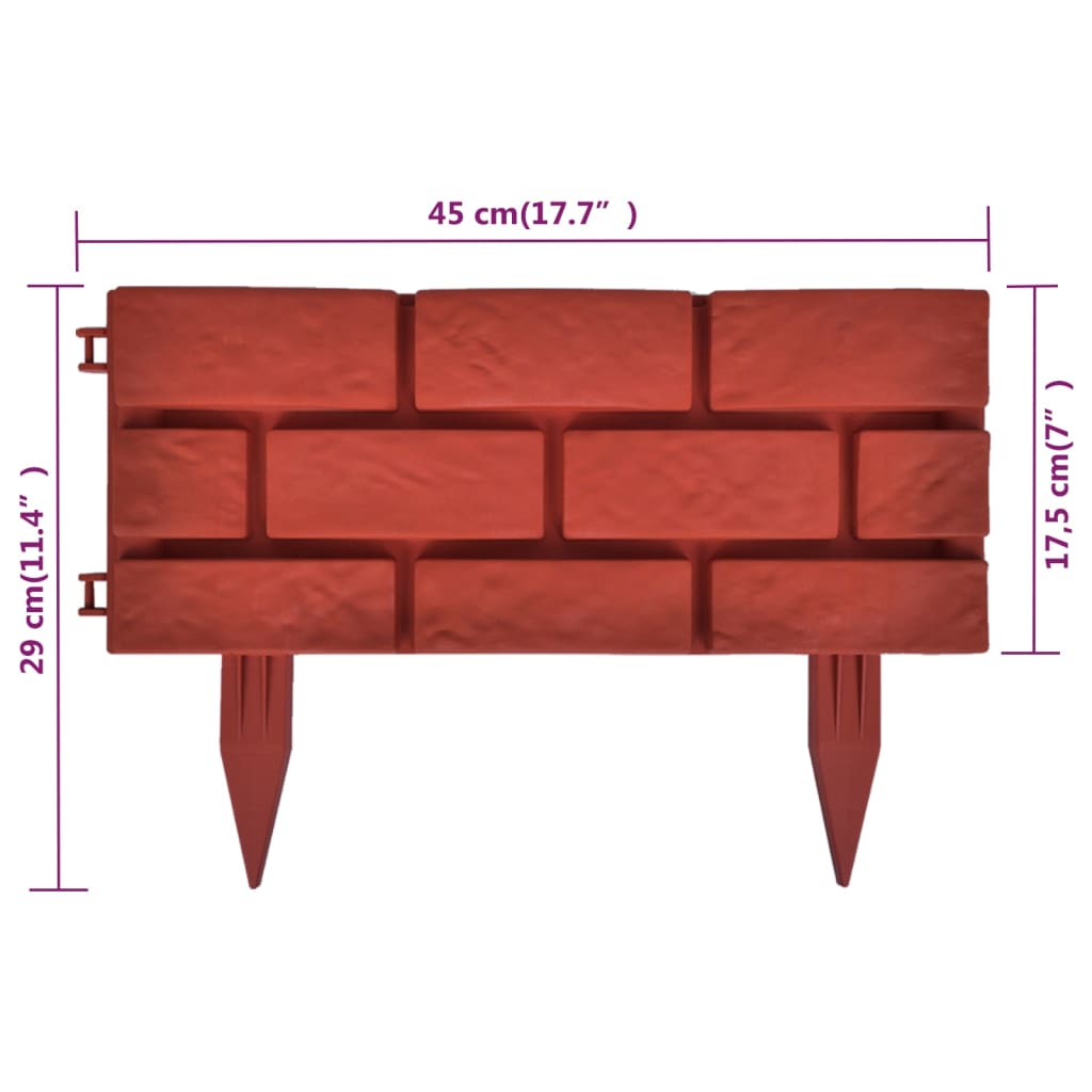 Rasenkanten 11 Stk. Backstein-Design - Pazzar.ch