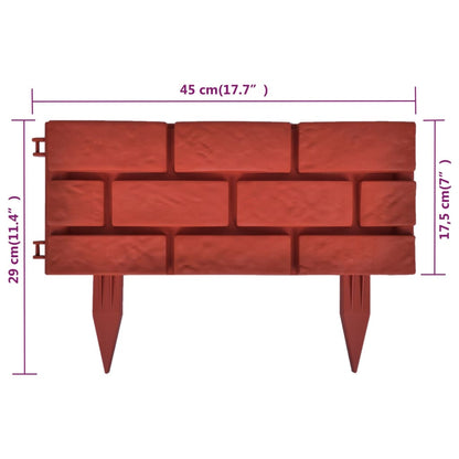 Rasenkanten 11 Stk. Backstein-Design - Pazzar.ch