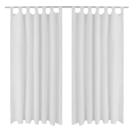 Vorhänge Gardinen aus Satin 2-teilig 140 x 175 cm Weiß - Pazzar.ch