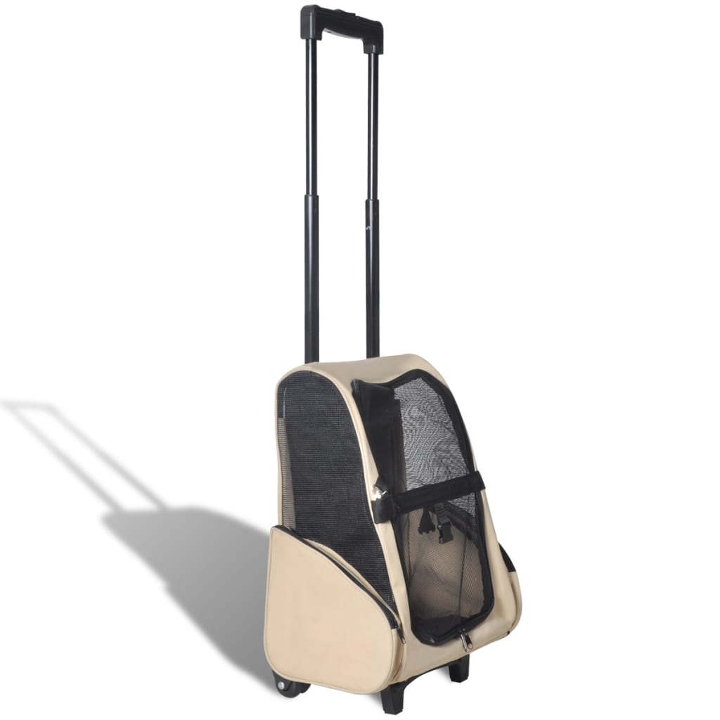 Trolley für Haustiere 3-in-1 Faltbar Beige - Pazzar.ch