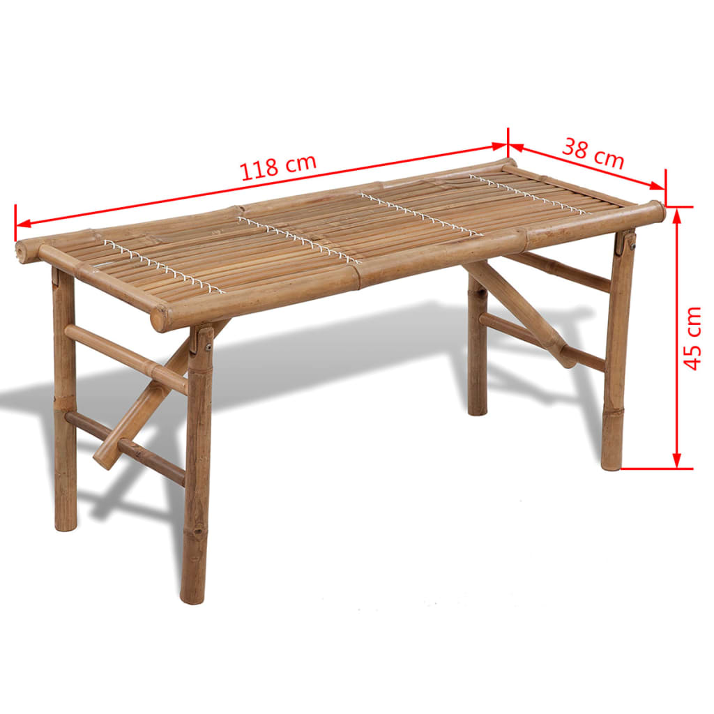 Gartenbank Klappbar 118 cm Bambus