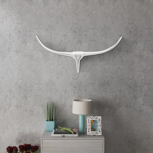 Wall Mounted Aluminium Stiers Kopf Dekoration Silber 72 cm - Pazzar.ch