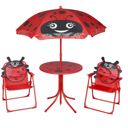 3-tlg. Garten-Bistro-Set für Kinder mit Sonnenschirm Rot - Pazzar.ch