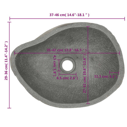 Waschbecken Flussstein Oval 37-46 cm - Pazzar.ch