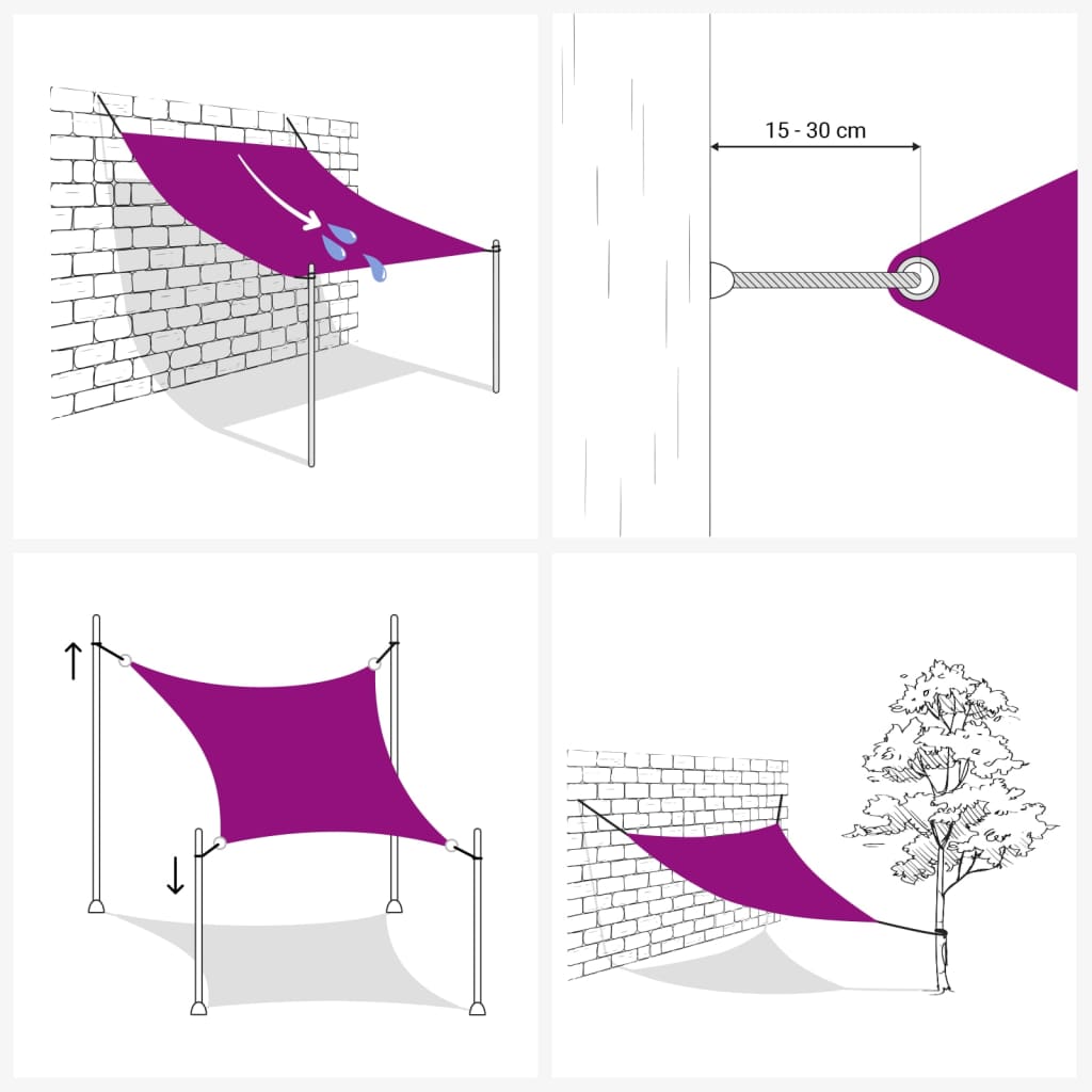 Sonnensegel HDPE Dreieckig 5x5x5 m Anthrazit