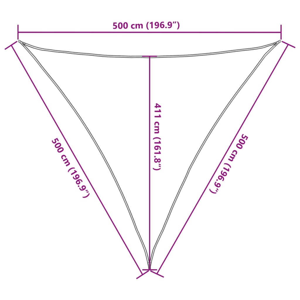 Sonnensegel HDPE Dreieckig 5x5x5 m Anthrazit - Pazzar.ch