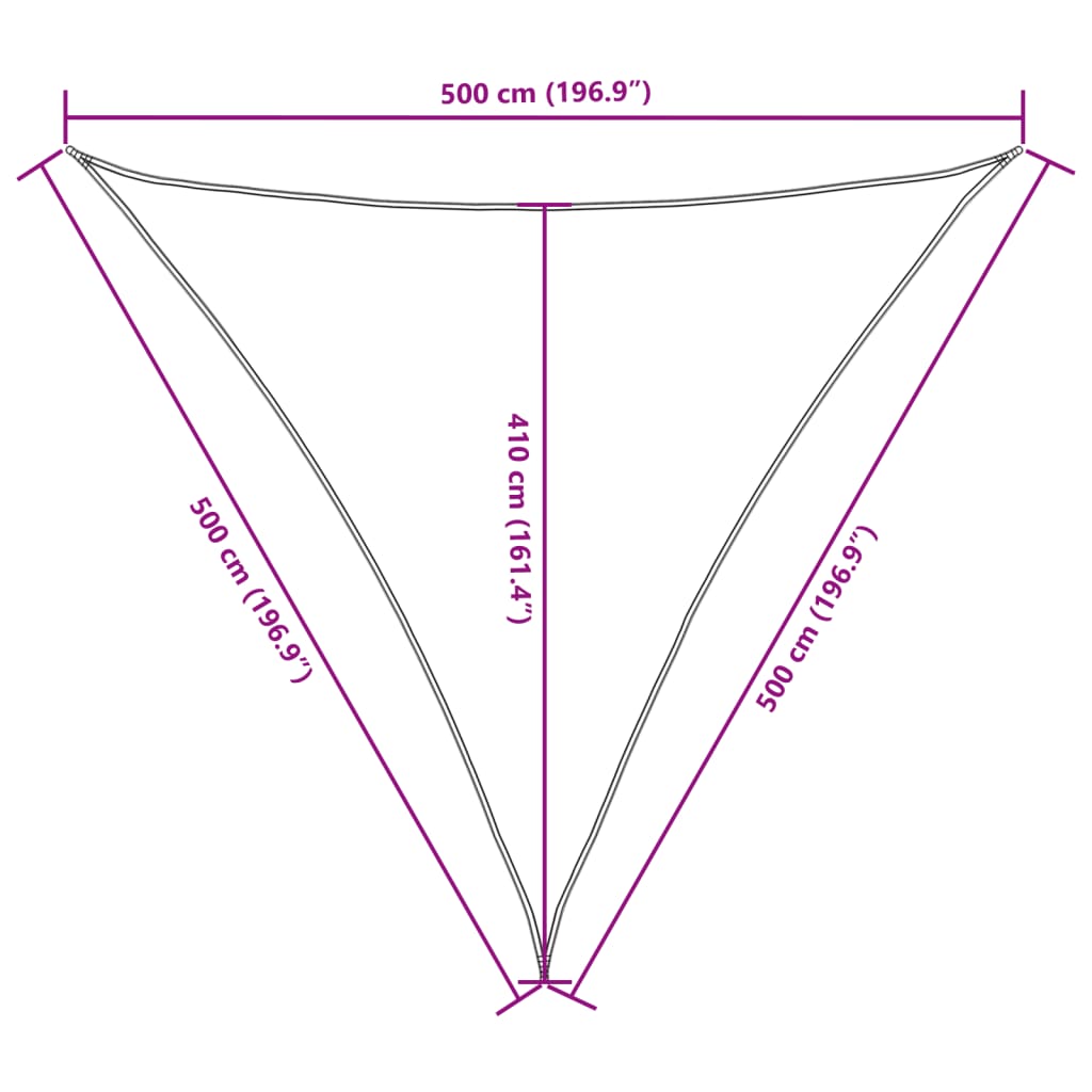 Sonnensegel Oxford-Gewebe Dreieckig 5x5x5 m Creme - Pazzar.ch