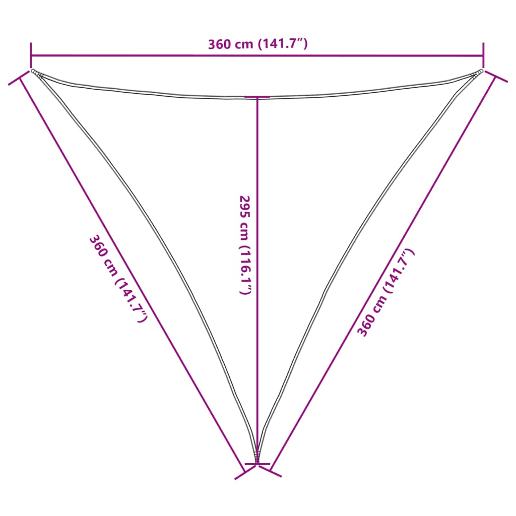Sonnensegel Oxford-Gewebe Dreieckig 3,6x3,6x3,6 m Anthrazit - Pazzar.ch