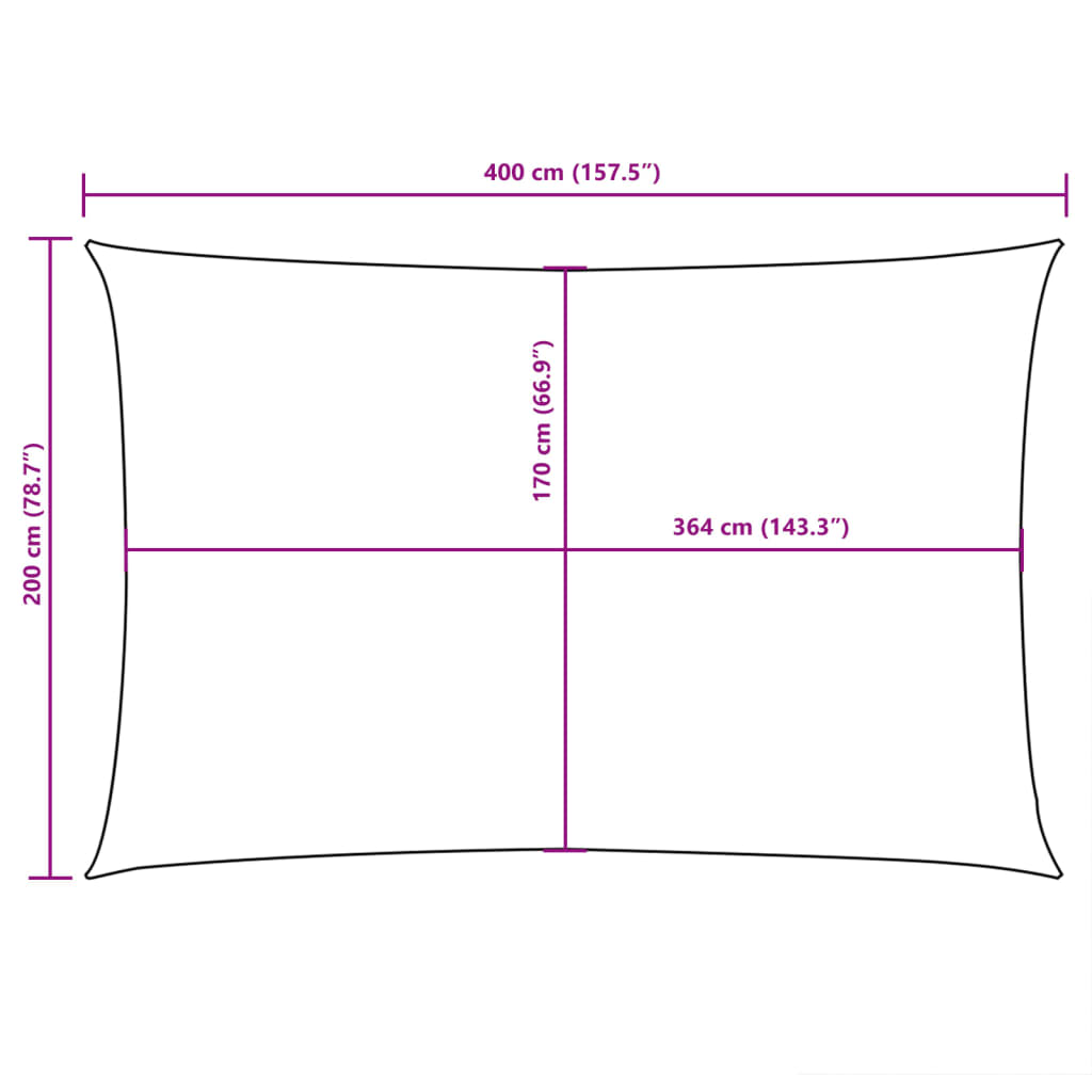 Sonnensegel Oxford-Gewebe Rechteckig 2x4 m Terrakotta-Rot - Pazzar.ch