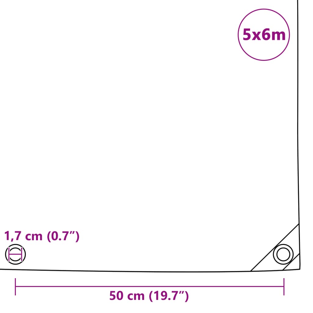 Abdeckplane 650 g/m² 5 x 6 m Grau - Pazzar.ch