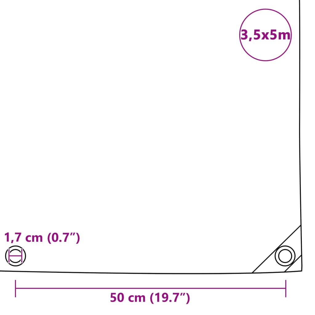 Abdeckplane 650 g/m² 3,5 x 5 m Blau - Pazzar.ch