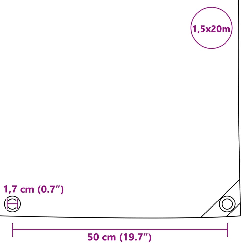 Abdeckplane 650 g/m² 1,5 x 20 m Weiß