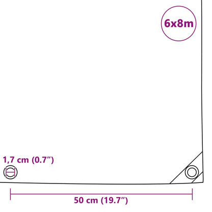 Abdeckplane 650 g/m² 6x8 m Weiß - Pazzar.ch