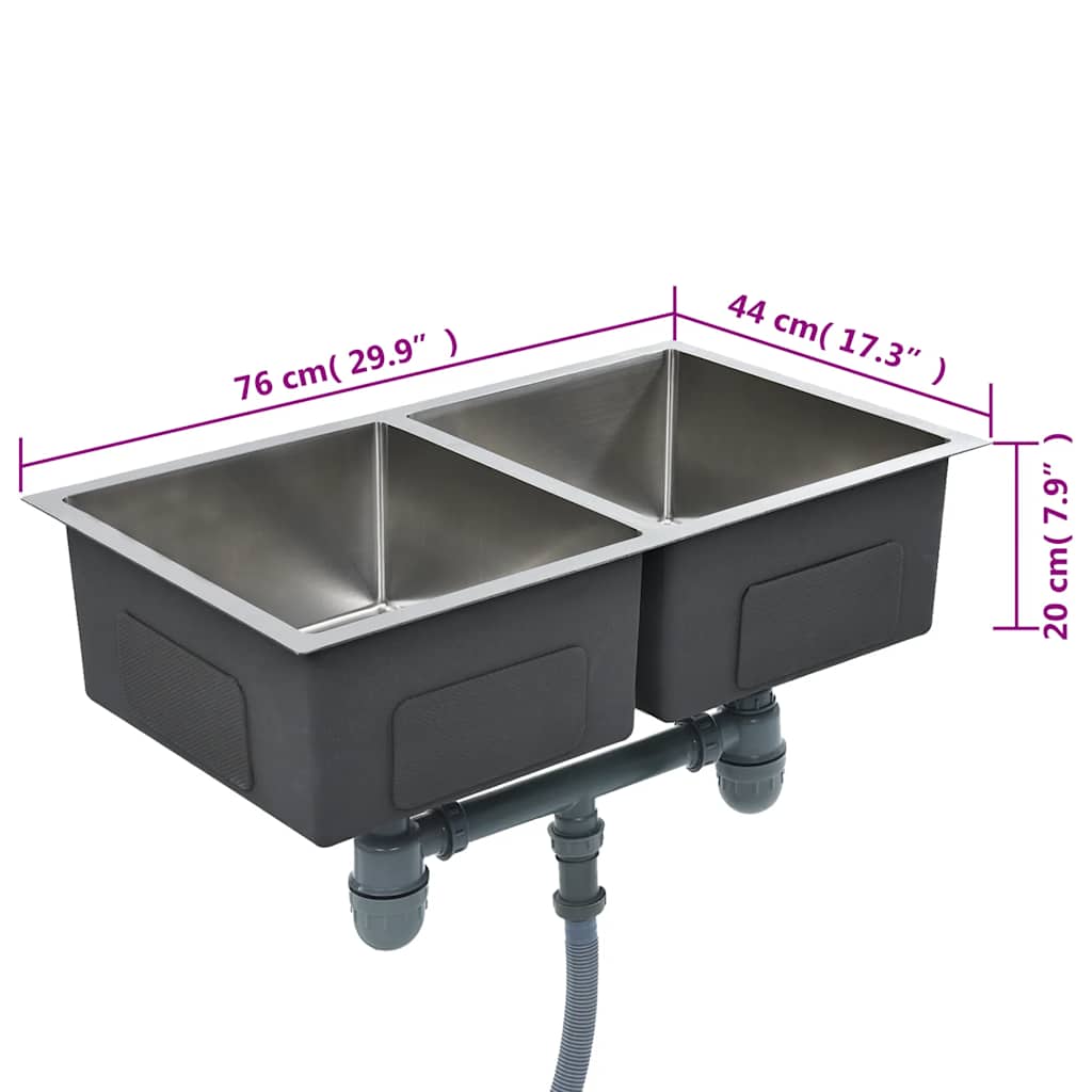 Handgefertigte Küchenspüle Edelstahl