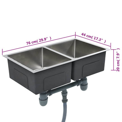 Handgefertigte Küchenspüle Edelstahl