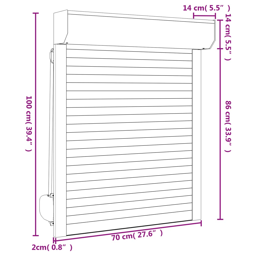 Rollladen Aluminium 70x100 cm Weiß - Pazzar.ch