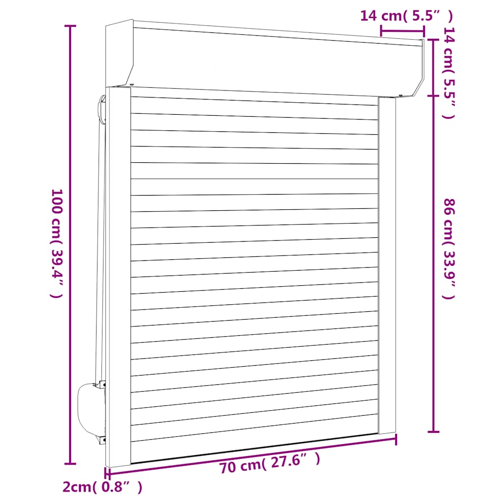 Rollladen Aluminium 70x100 cm Weiß - Pazzar.ch