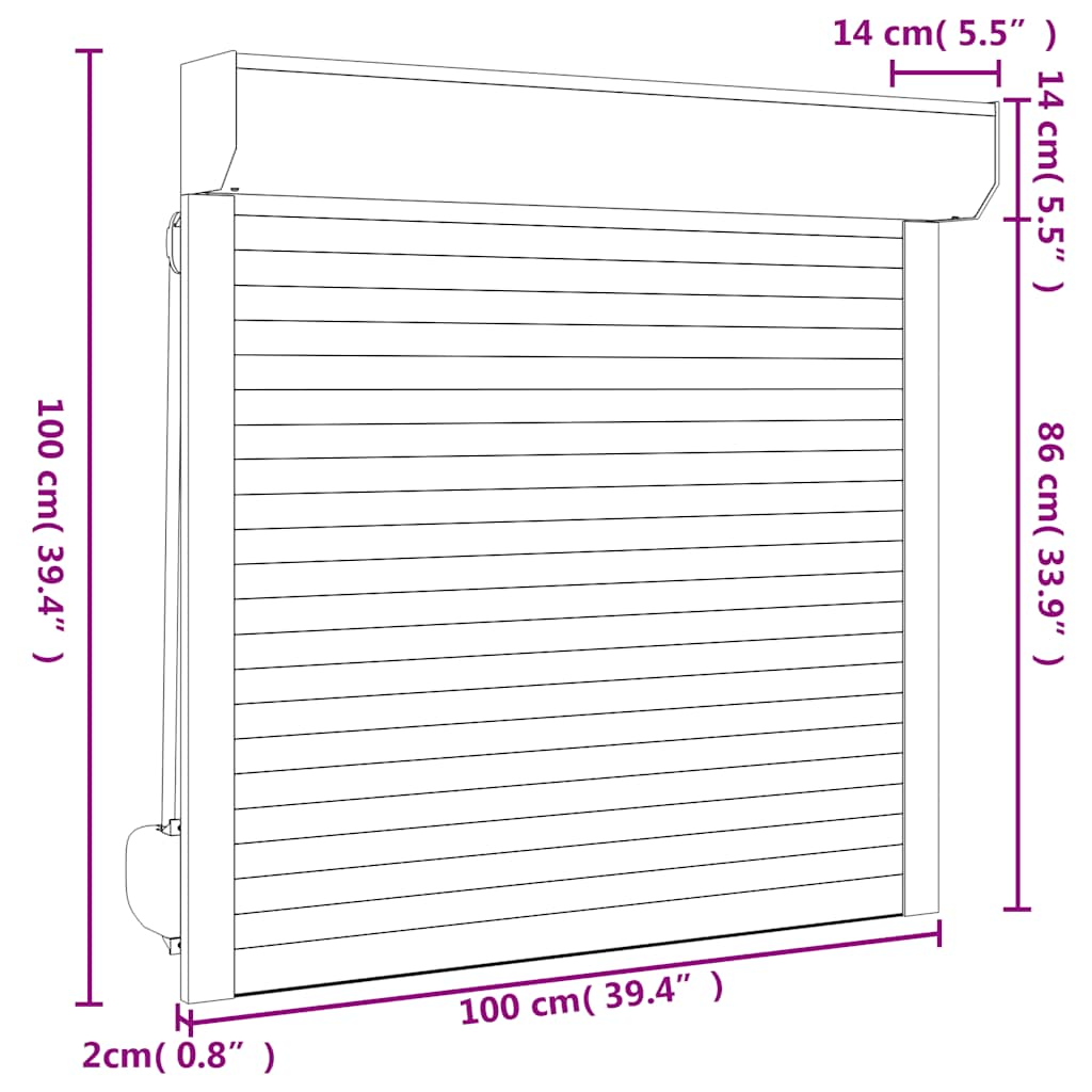 Rollladen Aluminium 100x100 cm Anthrazit - Pazzar.ch