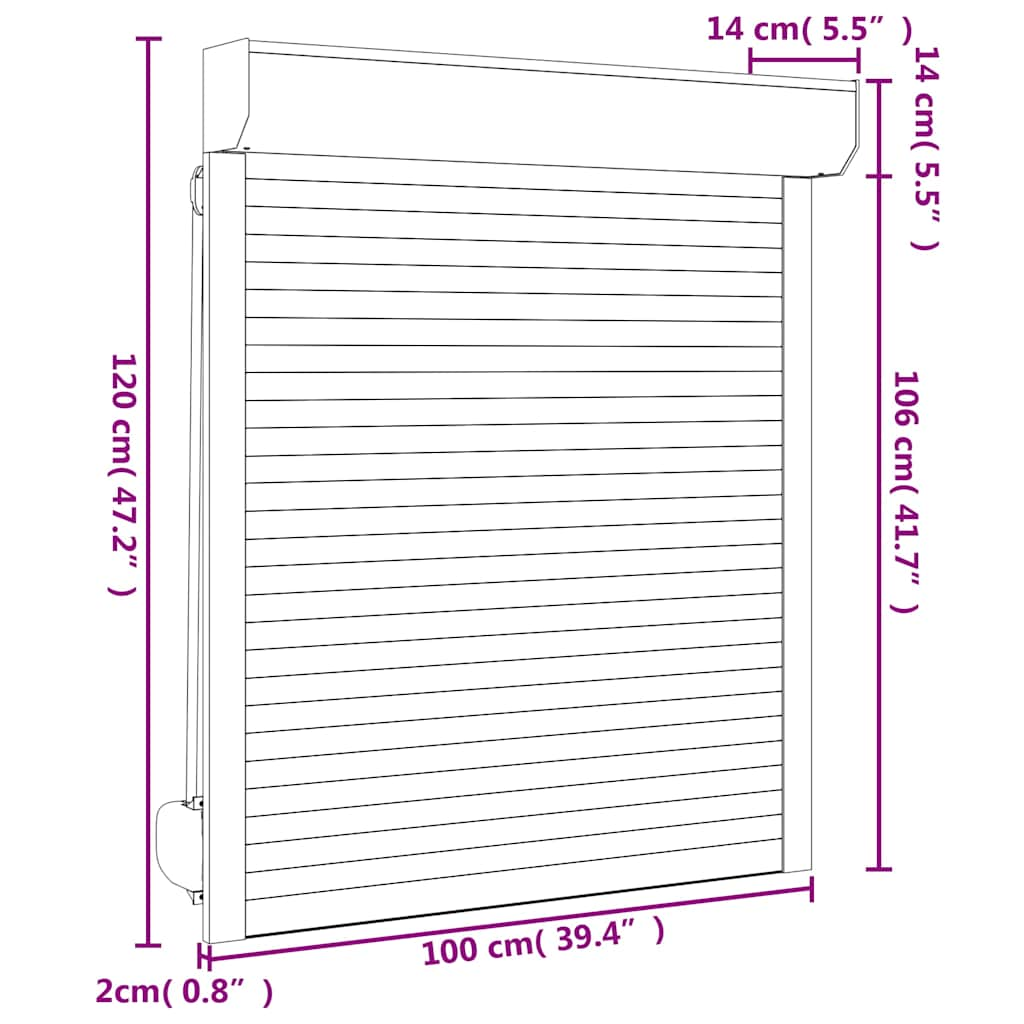 Rollladen Aluminium 100x120 cm Anthrazit - Pazzar.ch