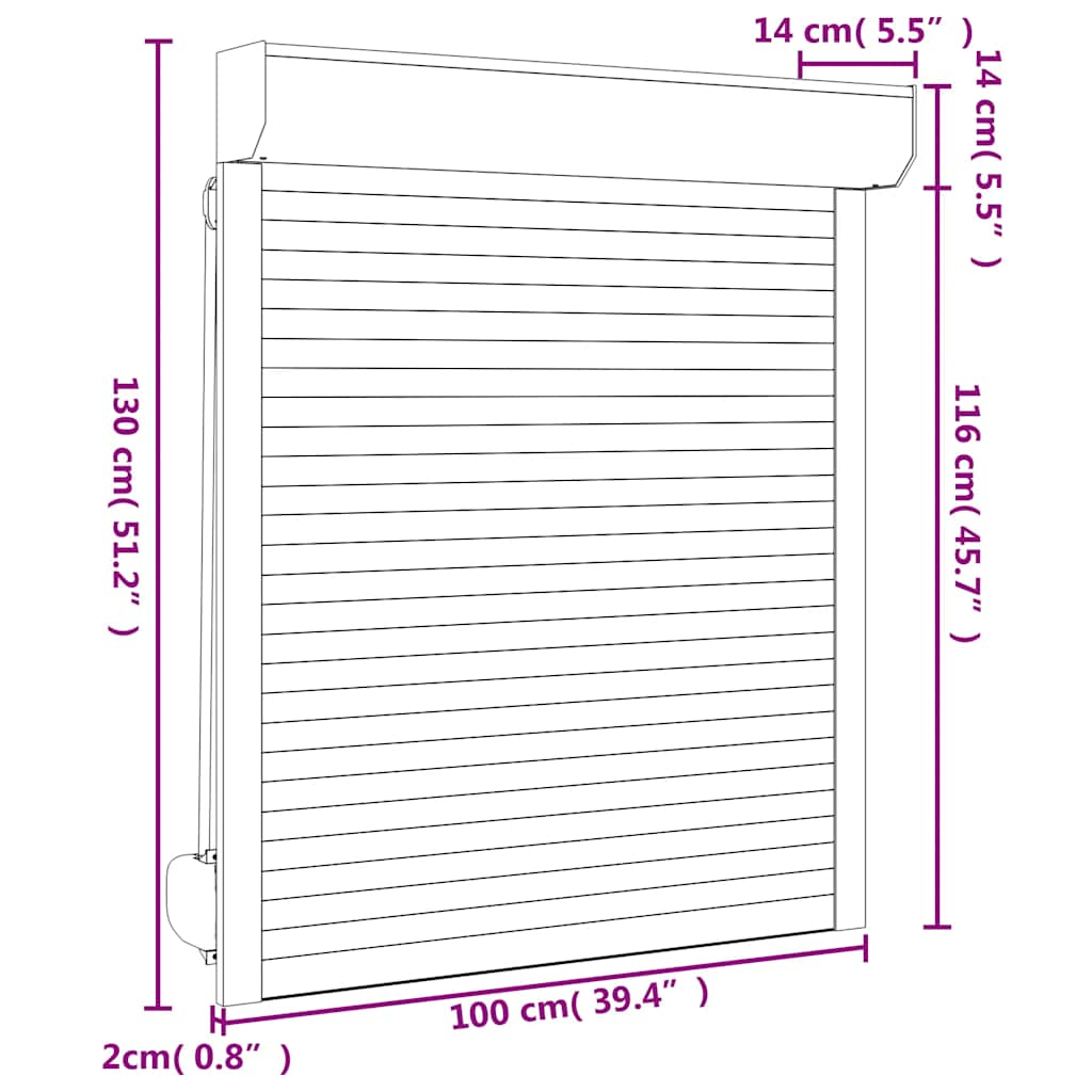 Rollladen Aluminium 100x130 cm Anthrazit