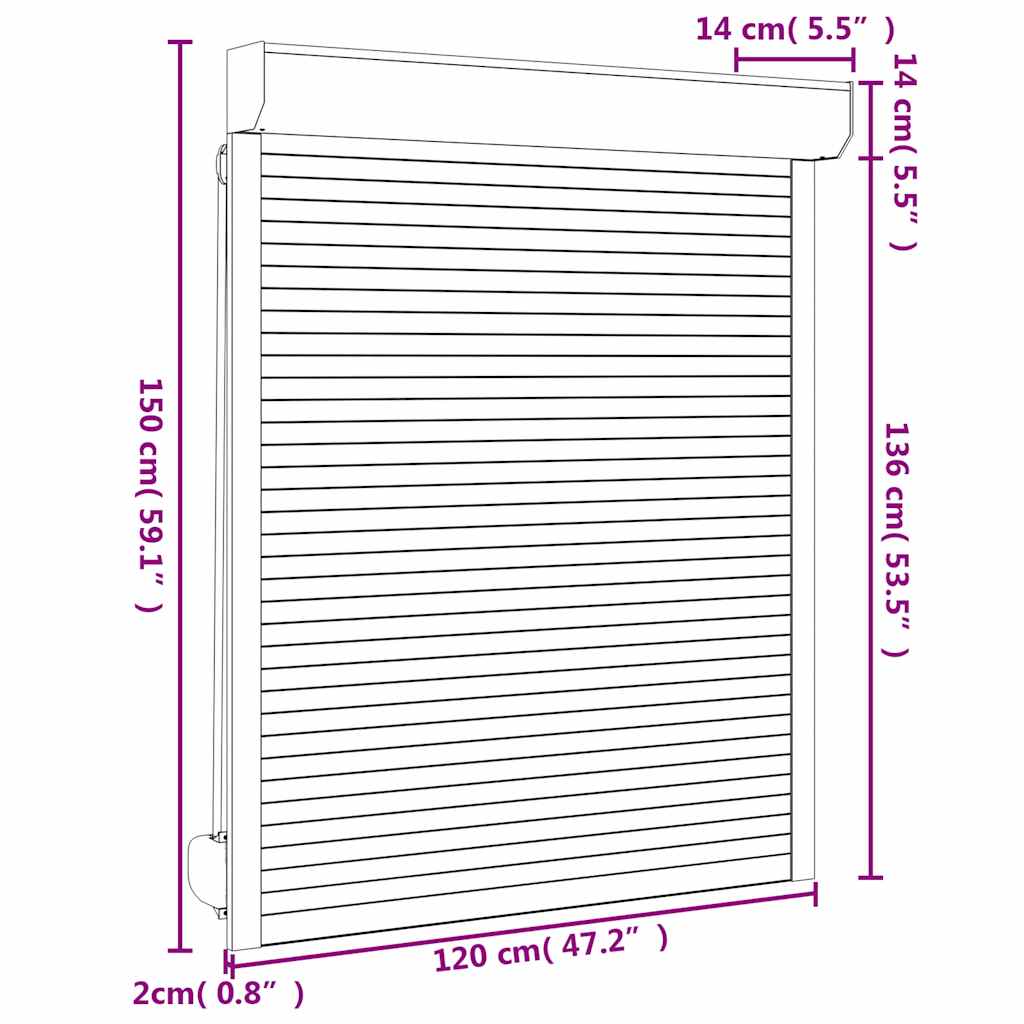 Rollladen Aluminium 120x150 cm Anthrazit - Pazzar.ch