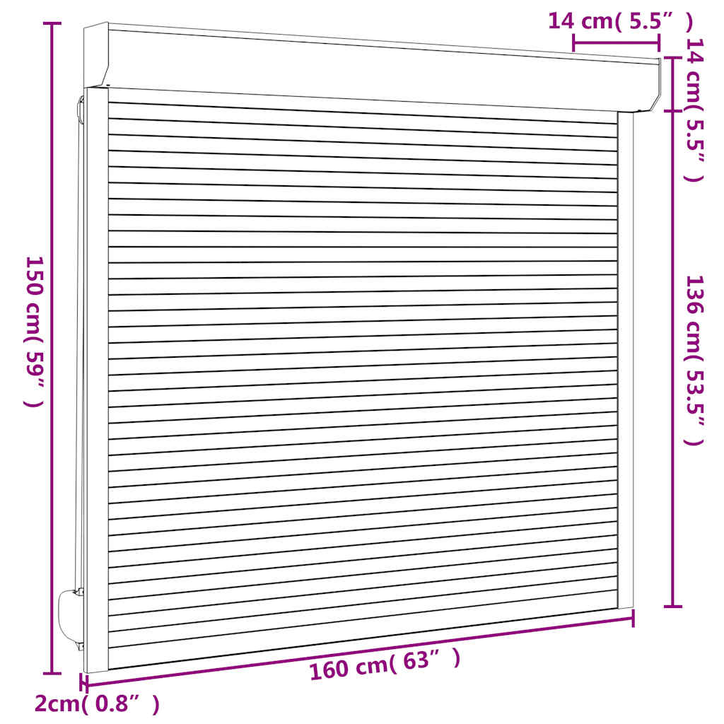 Rollladen Aluminium 160x150 cm Anthrazit