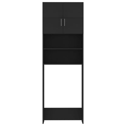 Waschmaschinenschrank Schwarz 64x25,5x190 cm Holzwerkstoff - Pazzar.ch