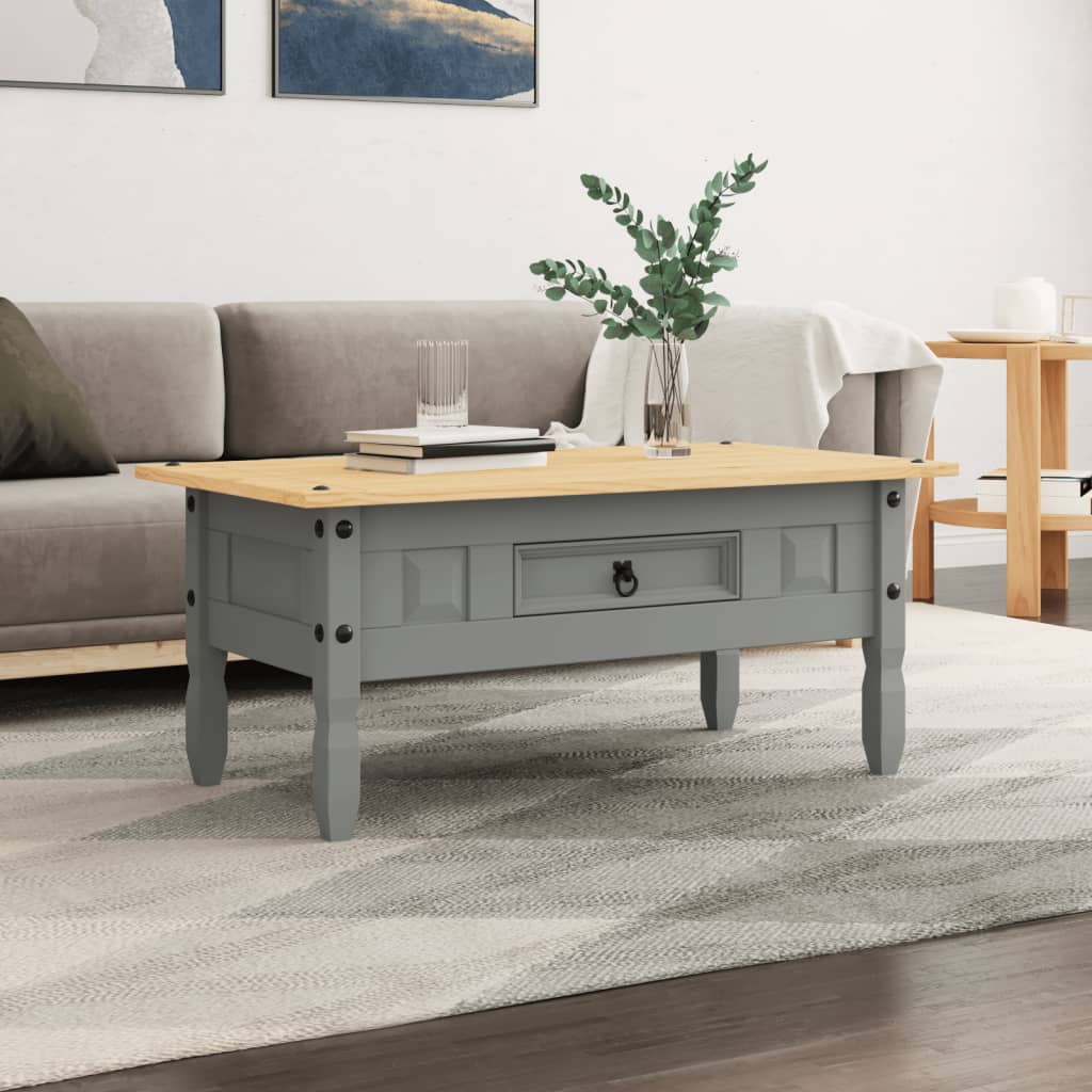 Couchtisch Mexiko-Stil Kiefernholz Grau 100x55x44 cm - Pazzar.ch