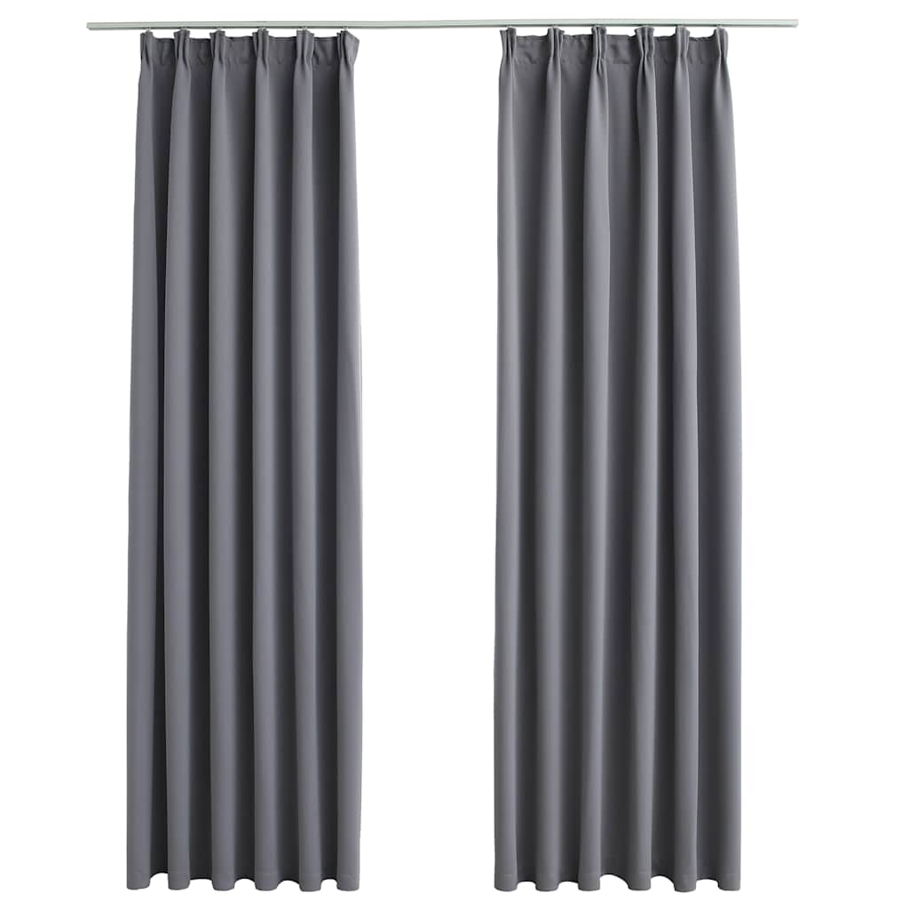Verdunkelungsvorhänge mit Haken 2 Stk. Grau 140x225cm - Pazzar.ch