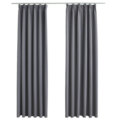 Verdunkelungsvorhänge mit Haken 2 Stk. Grau 140x225cm - Pazzar.ch