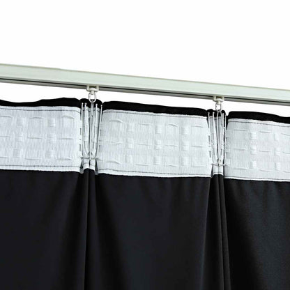 Verdunkelungsvorhänge mit Haken 2 Stk. Samt Schwarz 140x175 cm