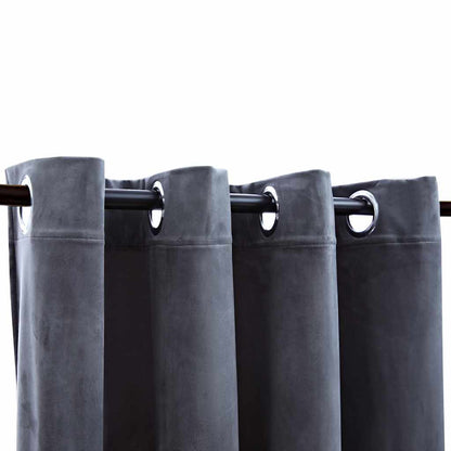 Verdunkelungsvorhänge mit Ösen 2 Stk. Samt Anthrazit 140x175 cm - Pazzar.ch