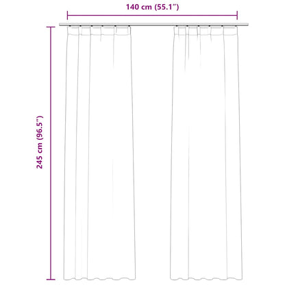 Verdunkelungsvorhänge mit Haken 2 Stk. Samt Anthrazit 140x245cm