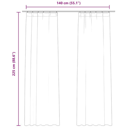 Verdunkelungsvorhänge mit Haken 2 Stk. Samt Beige 140x225 cm