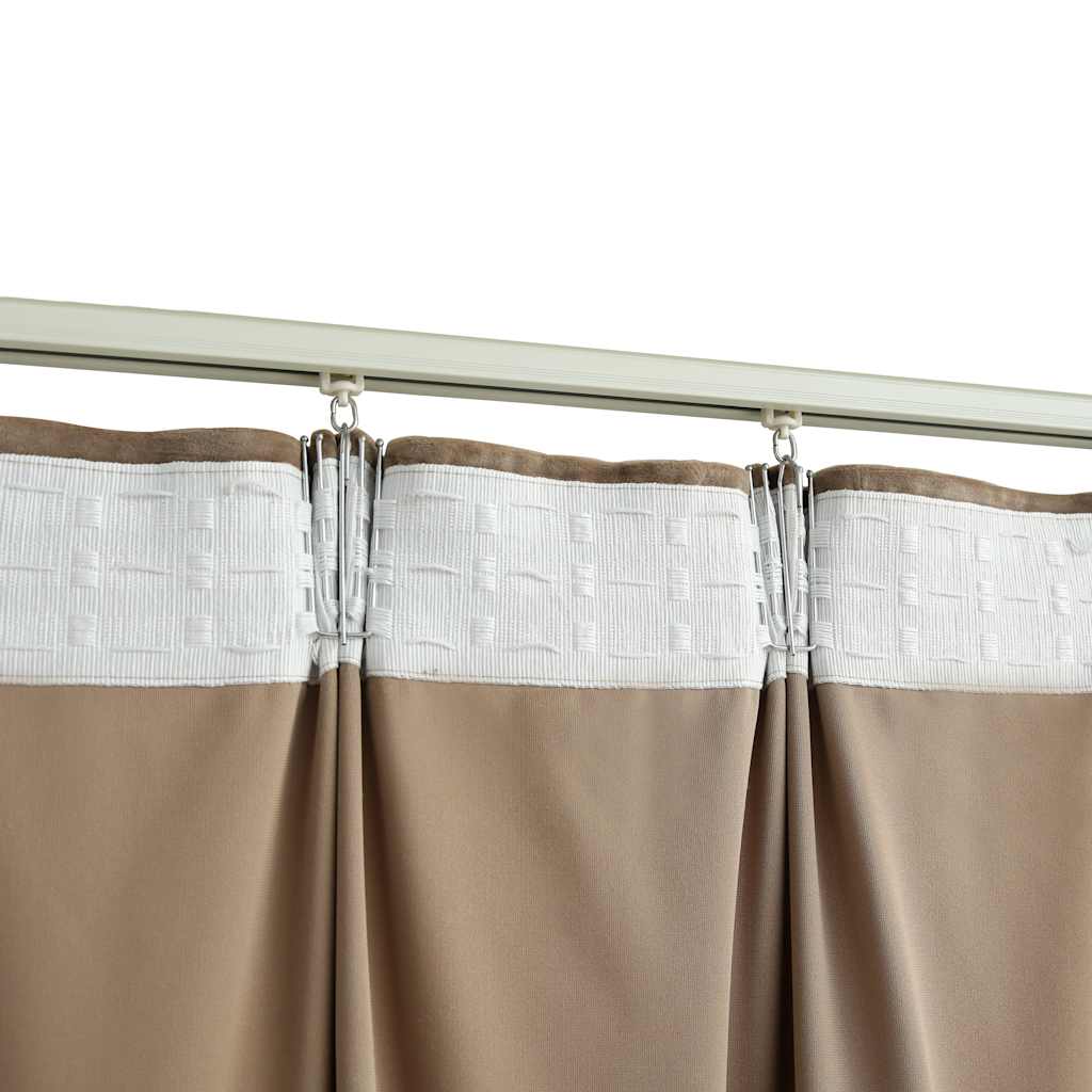 Verdunkelungsvorhänge mit Haken 2 Stk. Samt Beige 140x245 cm