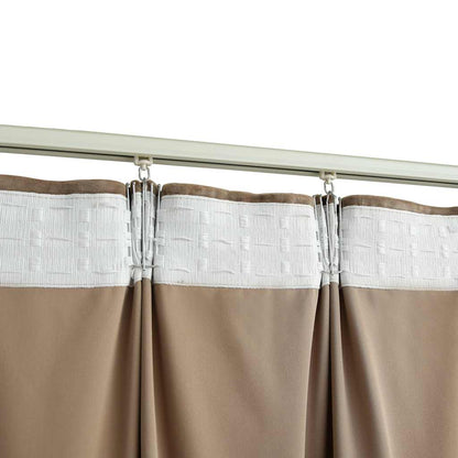 Verdunkelungsvorhänge mit Haken 2 Stk. Samt Beige 140x245 cm