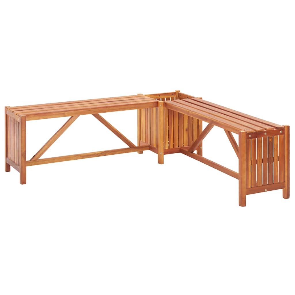 Garten-Eckbank mit Pflanzkübel 117×117×40 cm Massivholz Akazie - Pazzar.ch