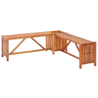 Garten-Eckbank mit Pflanzkübel 117×117×40 cm Massivholz Akazie - Pazzar.ch