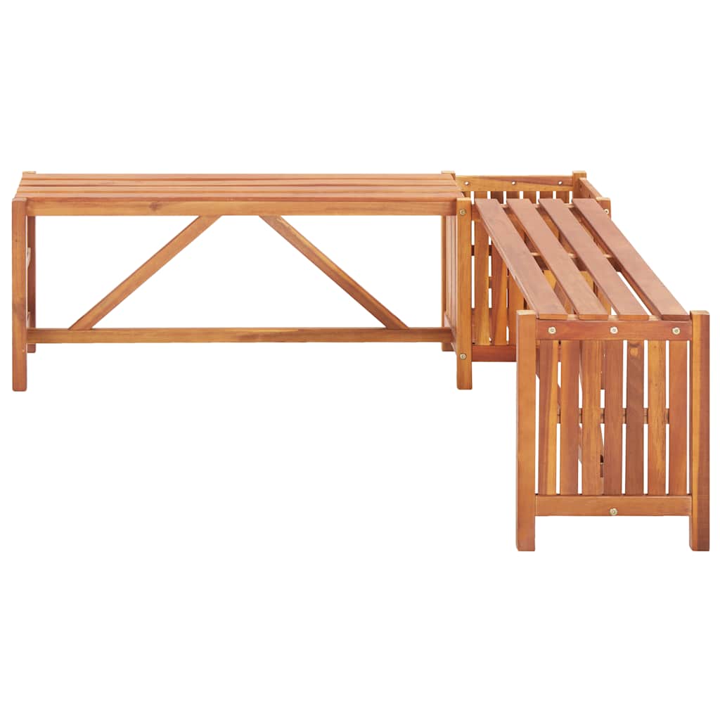 Garten-Eckbank mit Pflanzkübel 117×117×40 cm Massivholz Akazie - Pazzar.ch