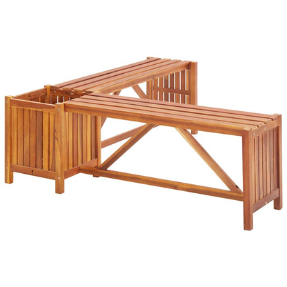 Garten-Eckbank mit Pflanzkübel 117×117×40 cm Massivholz Akazie - Pazzar.ch