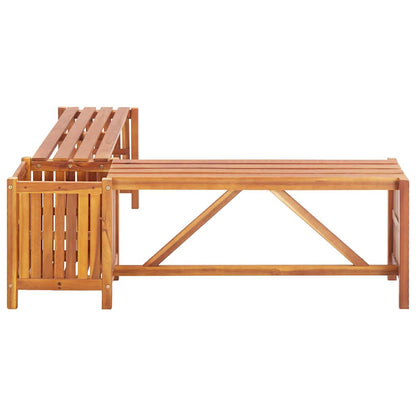 Garten-Eckbank mit Pflanzkübel 117×117×40 cm Massivholz Akazie - Pazzar.ch