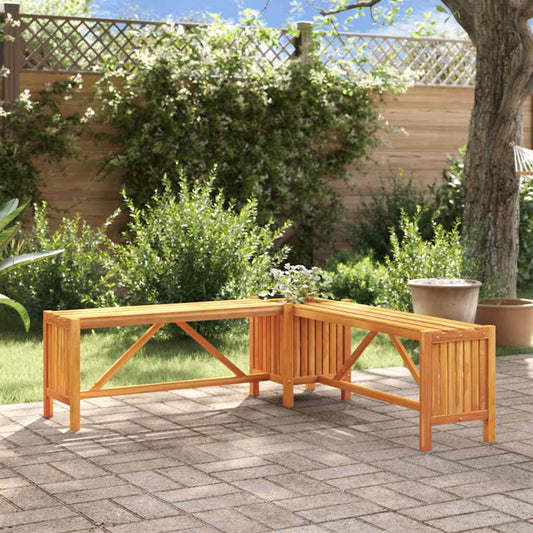 Garten-Eckbank mit Pflanzkübel 117×117×40 cm Massivholz Akazie - Pazzar.ch