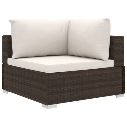 10-tlg. Garten-Lounge-Set mit Auflagen Poly Rattan Braun - Pazzar.ch